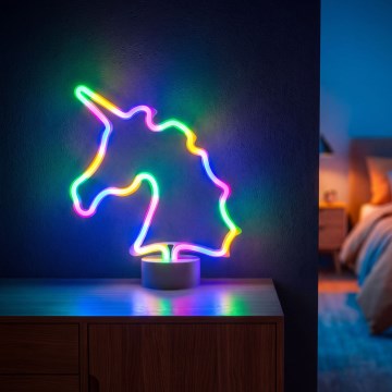Decorazione da tavolo a neon LED/2W/3xAA USB unicorno