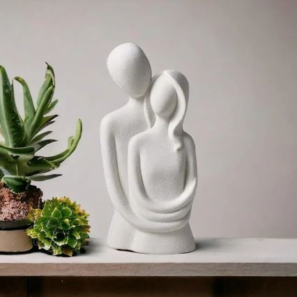 Decorazione da tavolo in ceramica 21x8,5x10 cm bianca