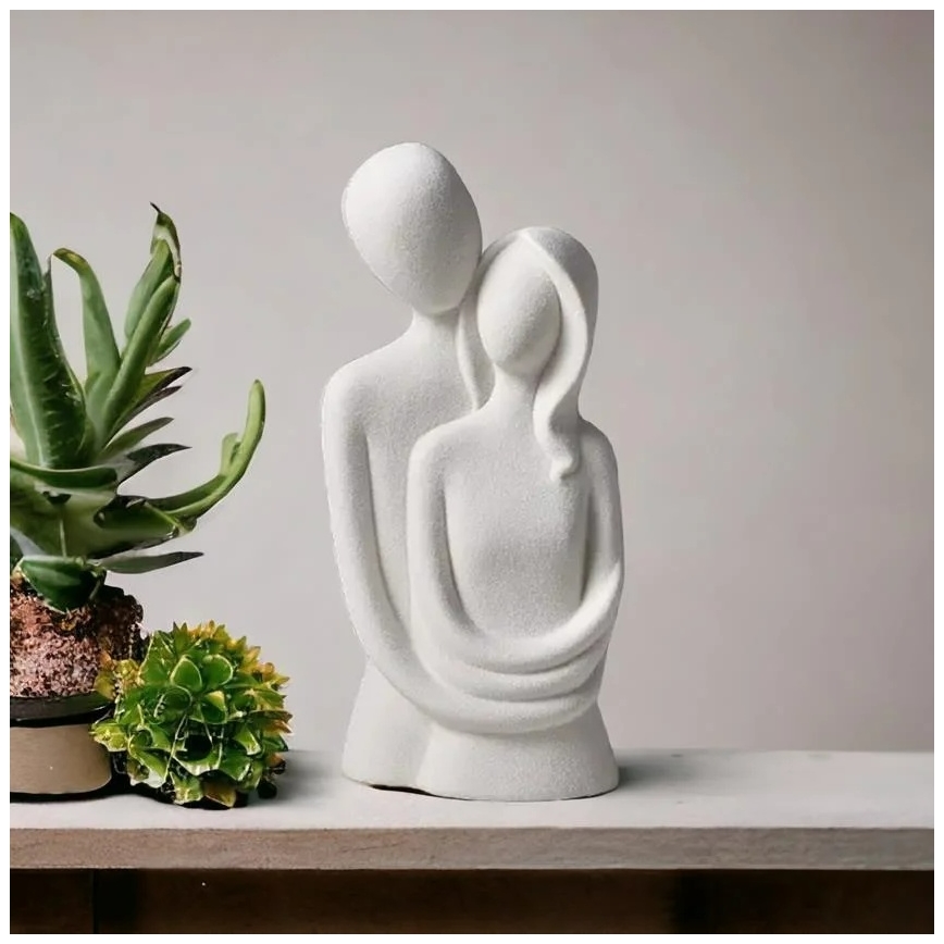 Decorazione da tavolo in ceramica 21x8,5x10 cm bianca