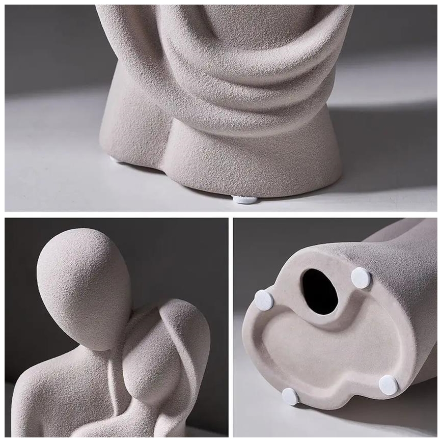 Decorazione da tavolo in ceramica 21x8,5x10 cm bianca