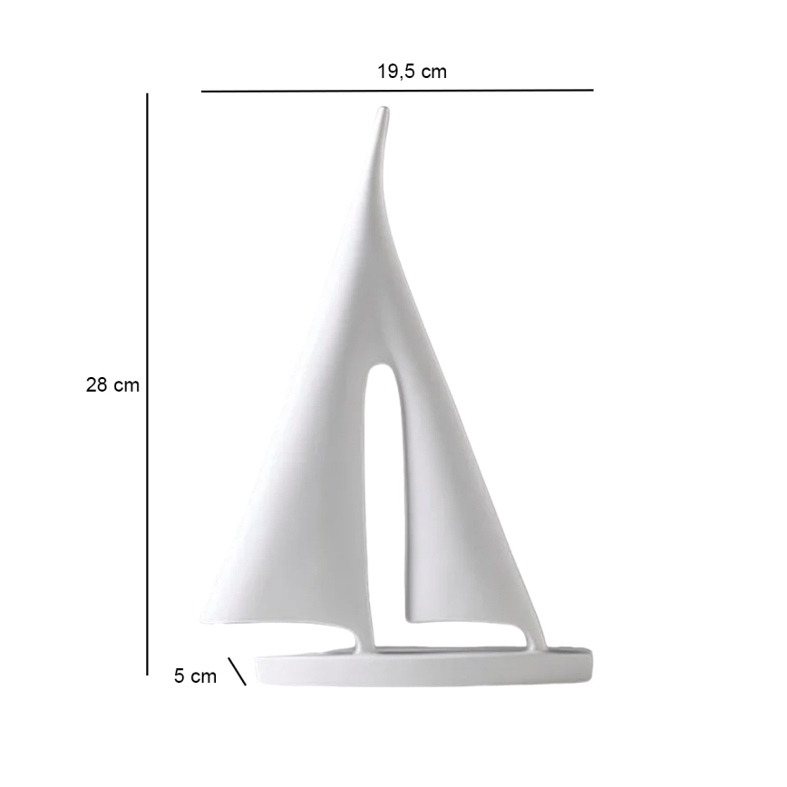 Decorazione da tavolo in resina, 28 cm, bianco