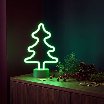 Decorazione da tavolo LED effetto neon, 2W, alimentazione 3xAA o USB — Albero