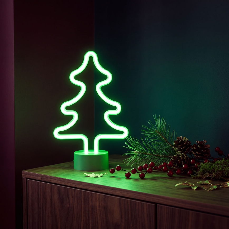 Decorazione da tavolo LED effetto neon, 2W, alimentazione 3xAA o USB — Albero