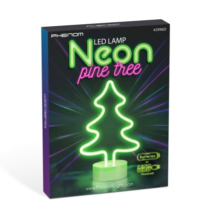 Decorazione da tavolo LED effetto neon, 2W, alimentazione 3xAA o USB — Albero