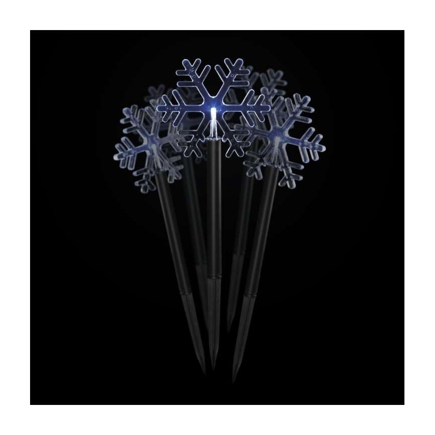 Decorazione esterna natalizia LED 5xLED/3xAA fiocchi di neve IP44