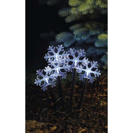 Decorazione esterna natalizia LED 5xLED/3xAA fiocchi di neve IP44