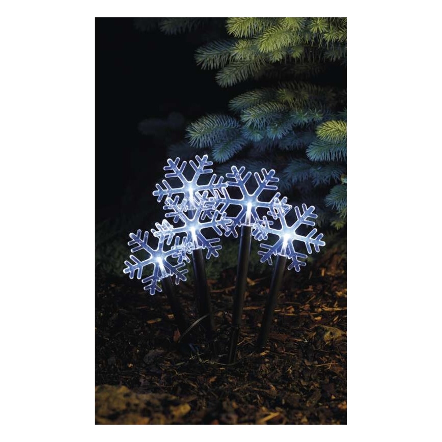 Decorazione esterna natalizia LED 5xLED/3xAA fiocchi di neve IP44