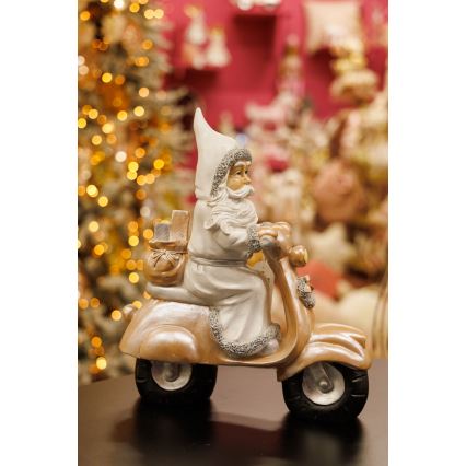 Decorazione natalizia 33 cm Babbo Natale in moto