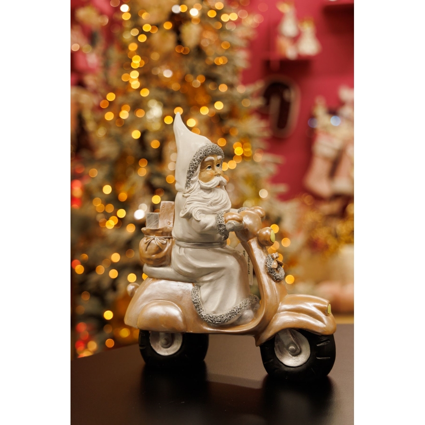 Decorazione natalizia 33 cm Babbo Natale in moto