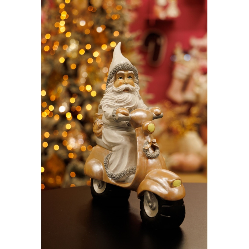Decorazione natalizia 33 cm Babbo Natale in moto