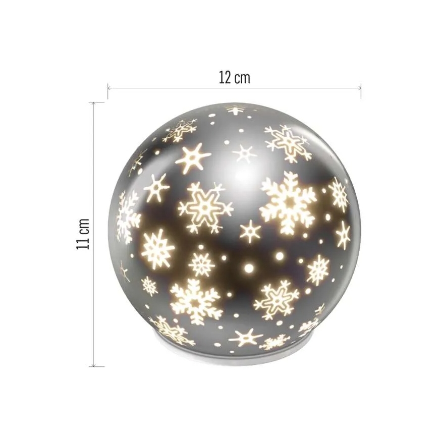 Decorazione natalizia a LED 0,3 W, alimentazione 3xAA — sfera Ø 12 cm
