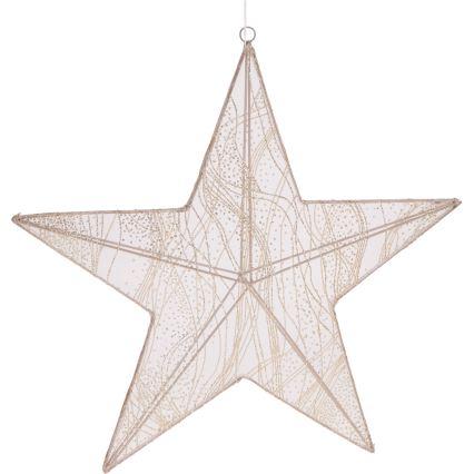 Decorazione natalizia a LED 248xLED/6W/230V 59 cm stella, bianco caldo/dorata