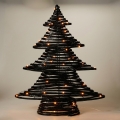 Decorazione natalizia a LED 60xLED/3xAA 60 cm bianco caldo alberello/nero