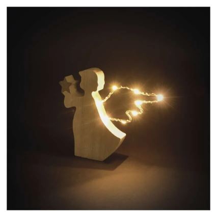Decorazione natalizia a LED, 8 LED, alimentata da 2 batterie AAA — Angelo