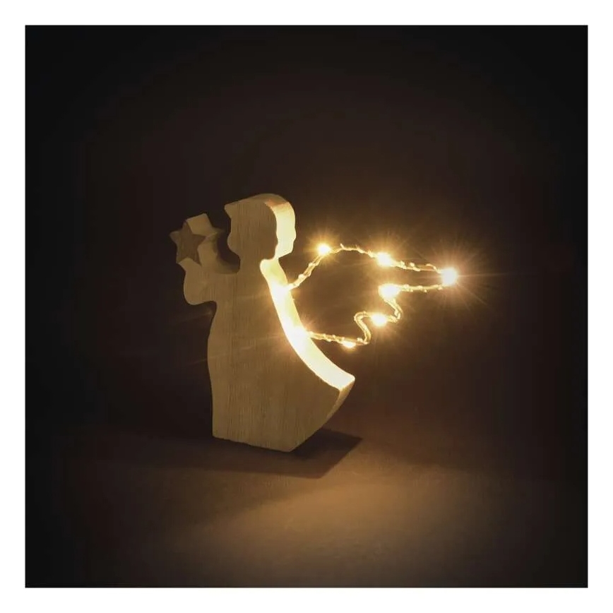 Decorazione natalizia a LED, 8 LED, alimentata da 2 batterie AAA — Angelo