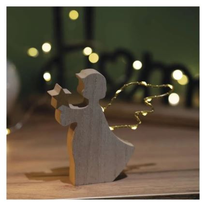 Decorazione natalizia a LED, 8 LED, alimentata da 2 batterie AAA — Angelo