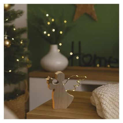 Decorazione natalizia a LED, 8 LED, alimentata da 2 batterie AAA — Angelo