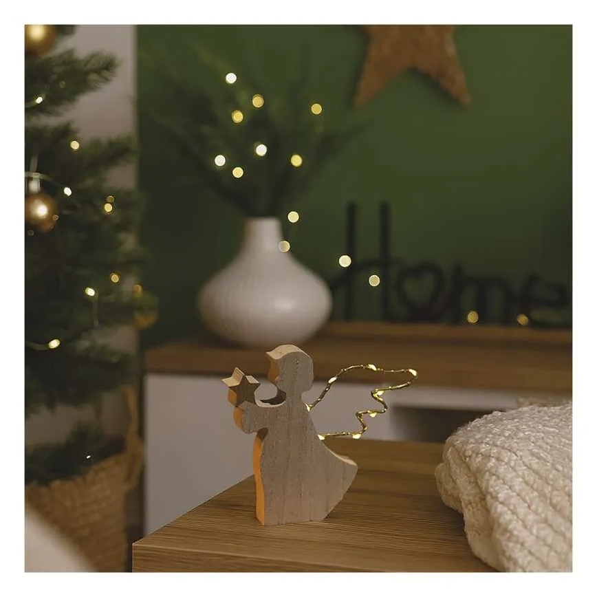 Decorazione natalizia a LED, 8 LED, alimentata da 2 batterie AAA — Angelo