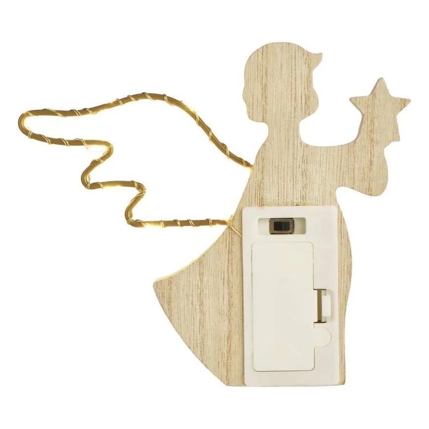 Decorazione natalizia a LED, 8 LED, alimentata da 2 batterie AAA — Angelo