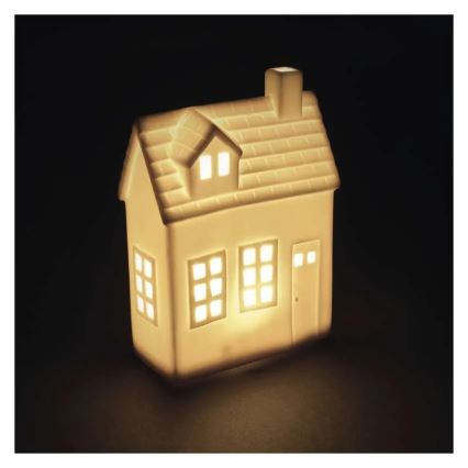 Decorazione natalizia a LED – casetta (LED/CR2032)