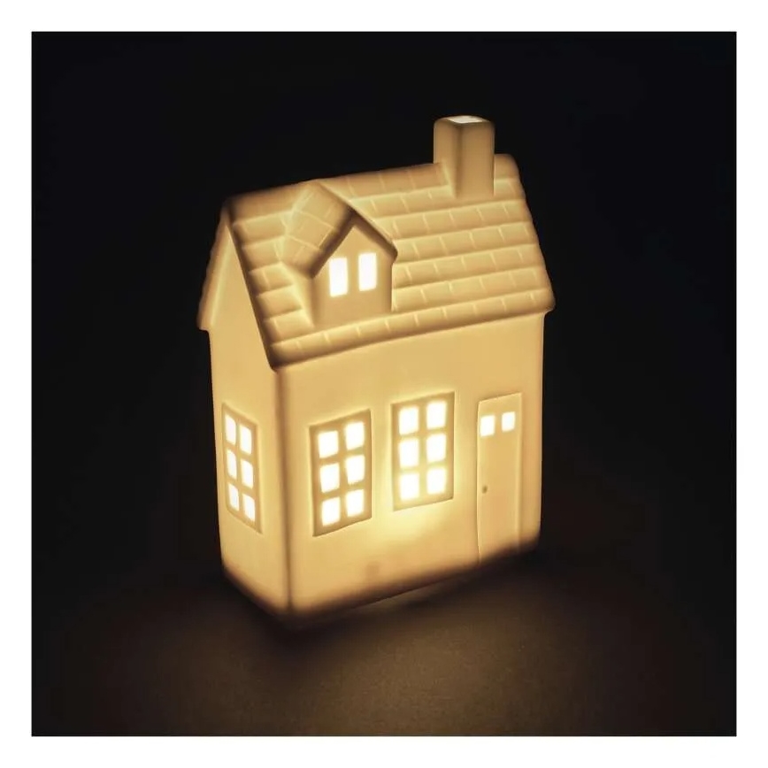 Decorazione natalizia a LED – casetta (LED/CR2032)