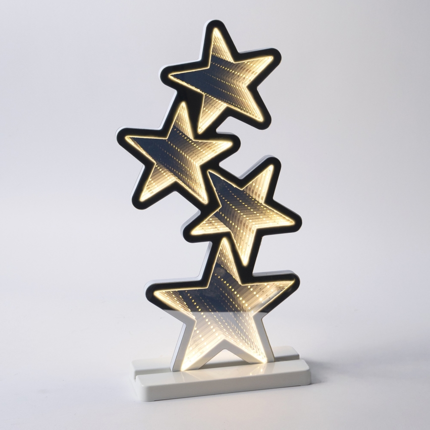 Decorazione natalizia da esterno a LED, 3,6W/230V, IP44, bianco caldo, stelle