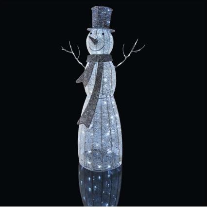 Decorazione natalizia LED 120xLED/2,8W/230V 124 cm pupazzo di neve