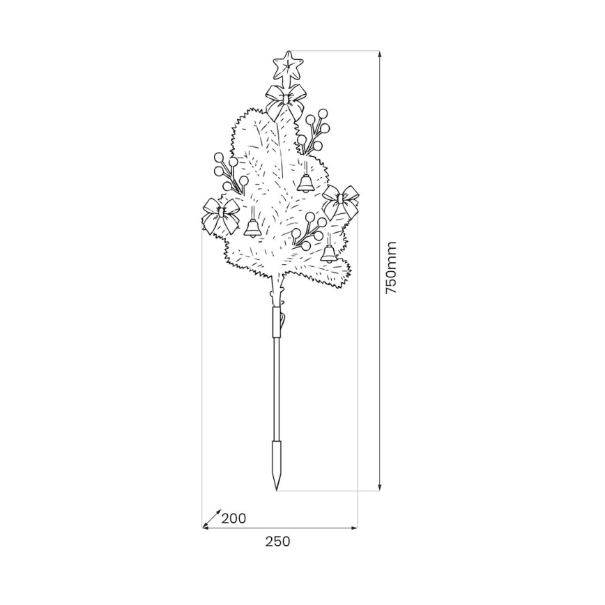 Decorazione natalizia LED/1W/230V 75 cm IP44 verde