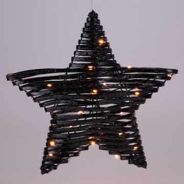 Decorazione natalizia LED, 30xLED/3xAA, 40 cm, bianco caldo, stella/nera