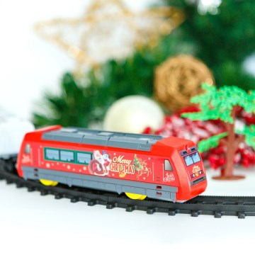 Decorazione natalizia LED, 3xAA, Ø 70 cm — trenino da posizionare sotto l'albero