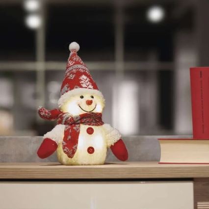 Decorazione natalizia LED 4xLED/3xAAA pupazzo di neve