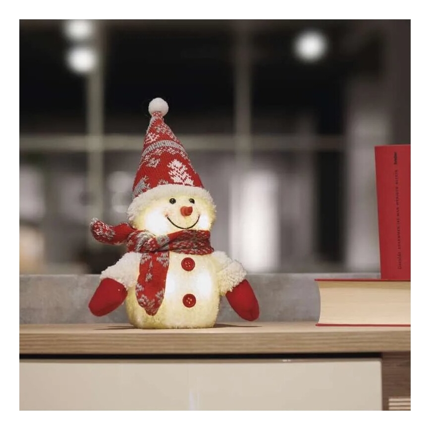 Decorazione natalizia LED 4xLED/3xAAA pupazzo di neve