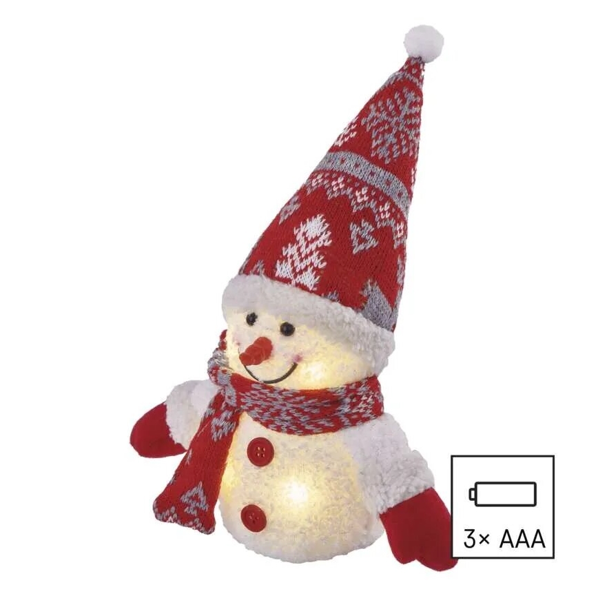Decorazione natalizia LED 4xLED/3xAAA pupazzo di neve
