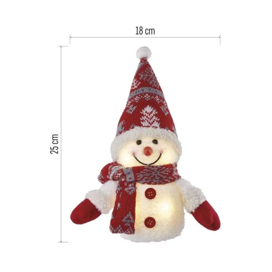 Decorazione natalizia LED 4xLED/3xAAA pupazzo di neve