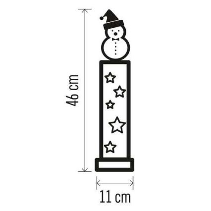 Decorazione natalizia LED 7xLED/2xAA pupazzo di neve