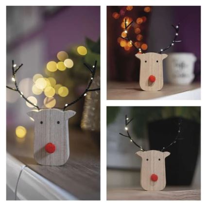 Decorazione natalizia LED 8xLED/2xAAA renna