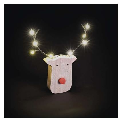 Decorazione natalizia LED 8xLED/2xAAA renna