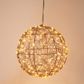 Decorazione natalizia LED da esterno 300 LED/230V Ø 25 cm IP44, bianco caldo, sfera/nera