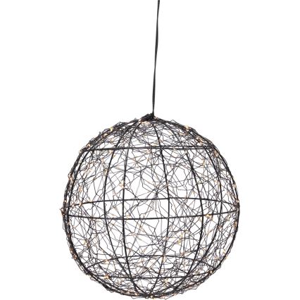 Decorazione natalizia LED da esterno 300 LED/230V Ø 25 cm IP44, bianco caldo, sfera/nera