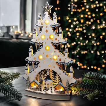 Decorazione natalizia LED LED/2xAA/bianco caldo albero