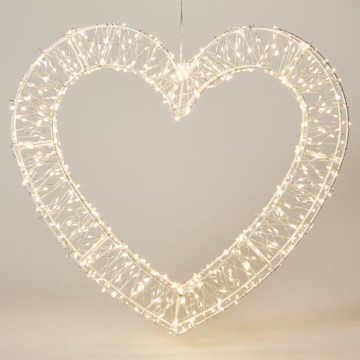 Decorazione natalizia LED per esterni 720xLED/6W/230V 46 cm IP44 bianco caldo cuore/bianco