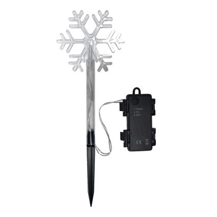 Decorazione natalizia LED per esterni a forma di fiocco di neve, 3xLED/2xAA, IP44, bianco caldo