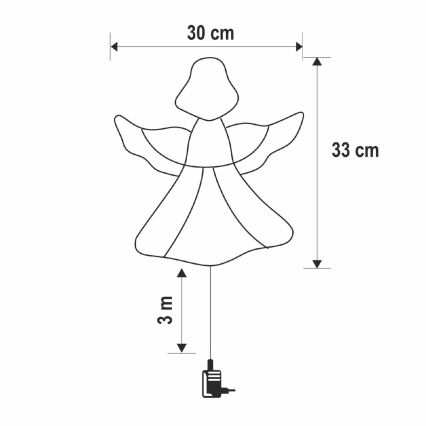 Decorazione natalizia LED per finestra 35xLED/230V IP44 angelo bianco caldo