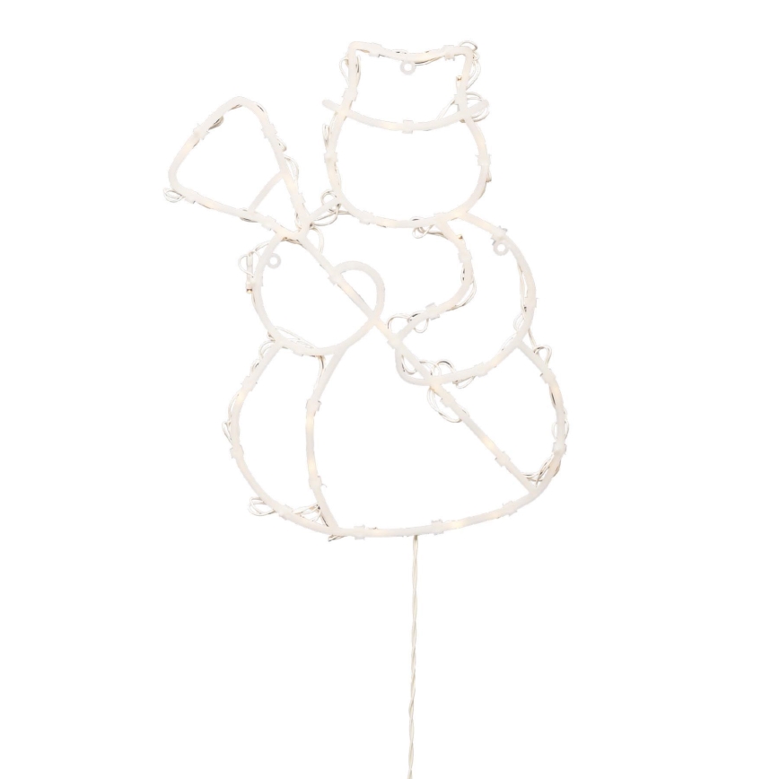 Decorazione natalizia LED per finestra 35xLED/3xAA IP44 pupazzo di neve, bianco caldo