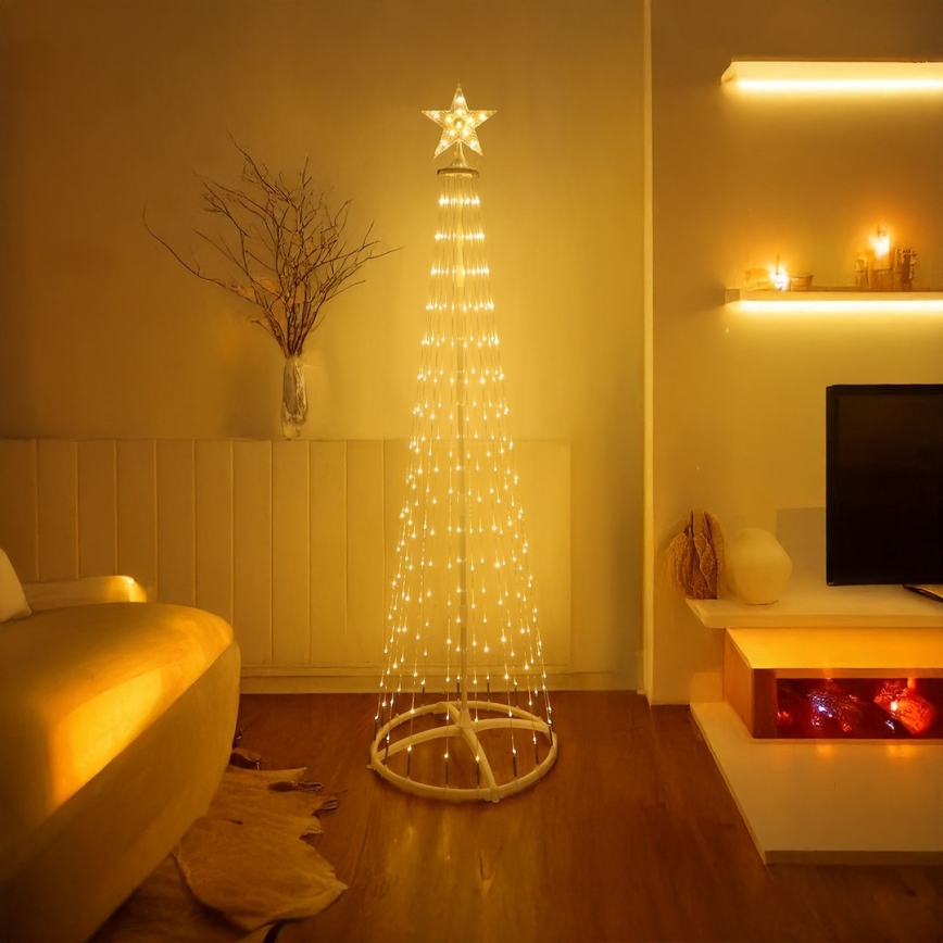 LED RGBW dimmerabile, decorazione natalizia per esterni, LED/4W/230V, 180 cm, IP44, albero con telecomando