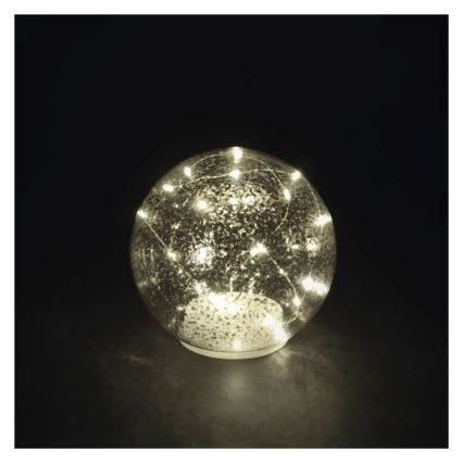 Decorazione natalizia LED — 20 LED, alimentazione 3x AA, sfere Ø 15 cm