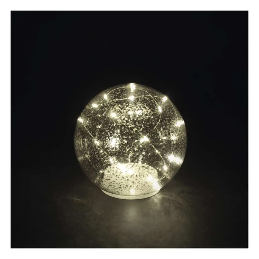 Decorazione natalizia LED — 20 LED, alimentazione 3x AA, sfere Ø 15 cm