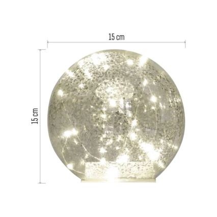 Decorazione natalizia LED — 20 LED, alimentazione 3x AA, sfere Ø 15 cm