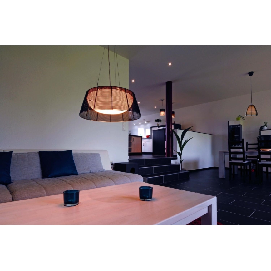 Deko-Light 342032 - Lampadario a sospensione con filo FILO 3xE27/60W/230V diametro 39 cm nero