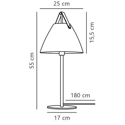 DFTP by Nordlux - Lampada da tavolo STRAP 1xE27/40W/230V bianco